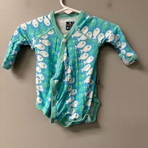 KickeePants Baby Boy Fishy Print One Piece Body Suit  0/3 Month